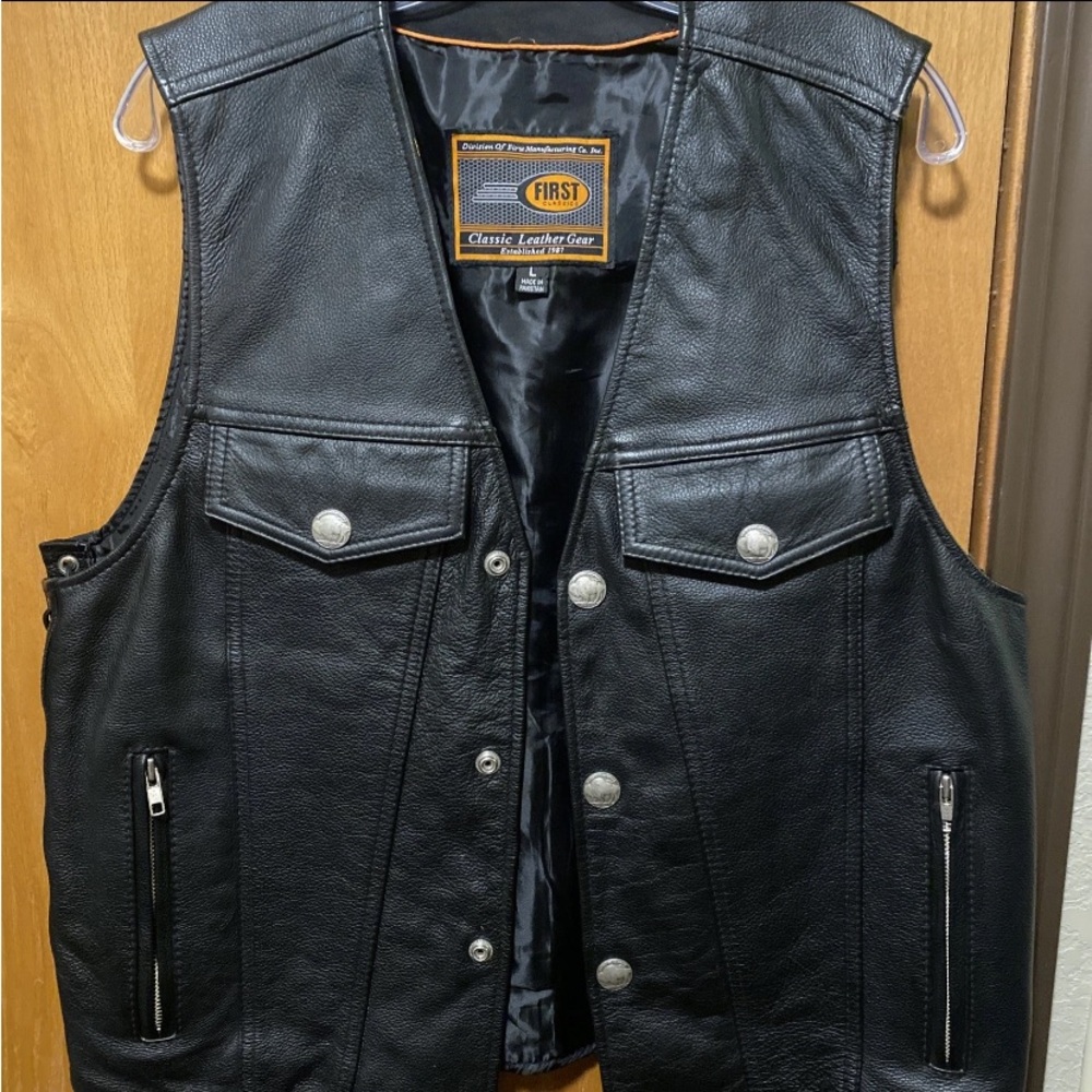 First Manufacturing Black Leather Performance Jacket